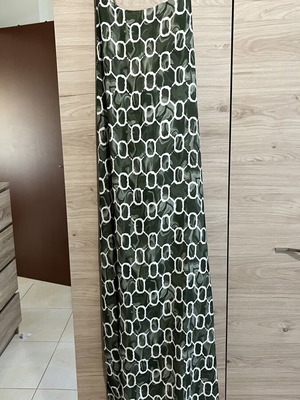 Dress olive green with small side slit like new