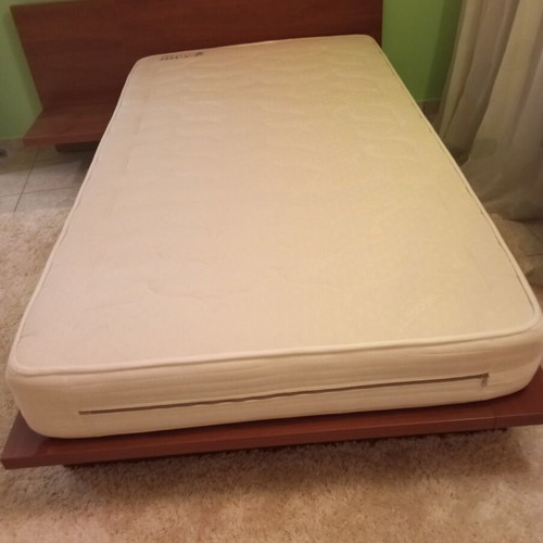 Neoset bed new with mattress and built-in nightstand, wooden