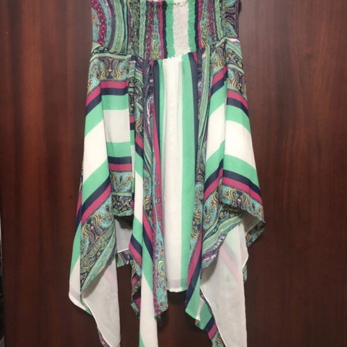 Miss Grant children's summer dress, colorful paisley and stripes, ages 10-12