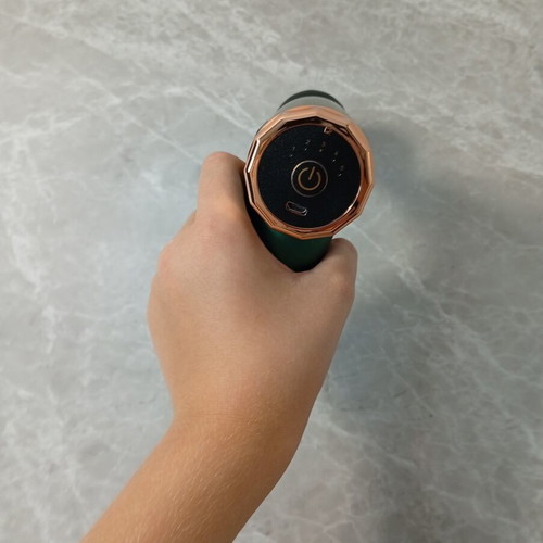 Mini Massage Gun with 5 Speeds, green and rose-gold