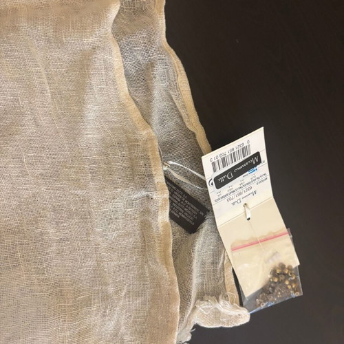 Massimo Dutti Linen Scarf with Embroidery new, beige and gold