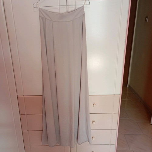 Maxi skirt online fashion new, gray and beige, high waist, size S