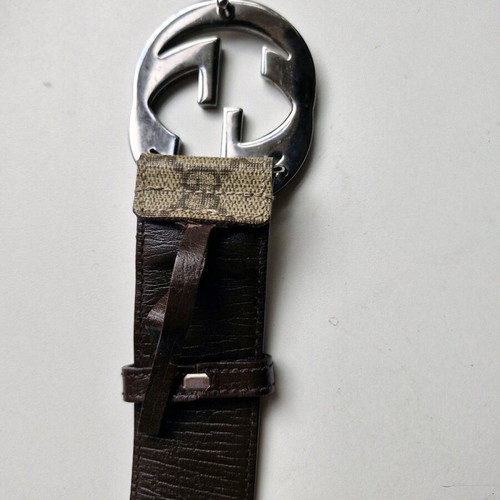 Gucci GG Supreme belt unisex size 85 used, beige and brown