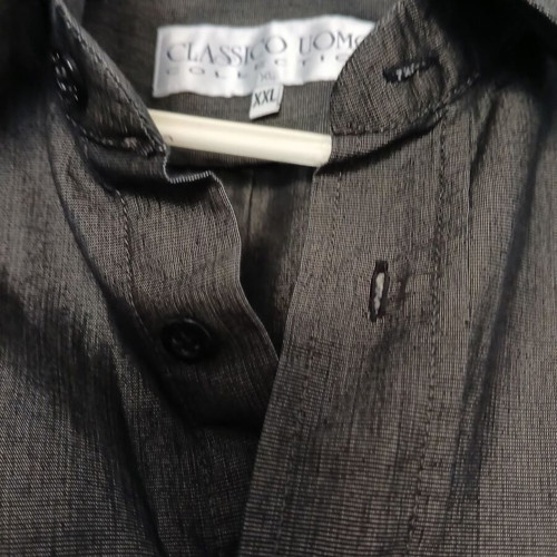Classico Uomo men's shirt XXL black with thin white stripe like new