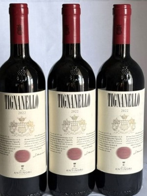 Tignanello 2022 Super Tuscan red wine pack of 3 bottles