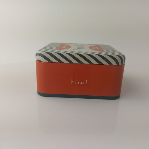 Metal Fossil watch box used