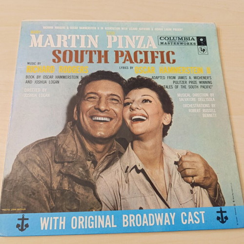 South Pacific collectible vinyl record with original Broadway cast used
