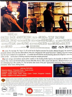 DVD DISCLOSURE DRAMA/THRILLER MOVIE WITH MICHAEL DOUGLAS AND DEMI MOORE