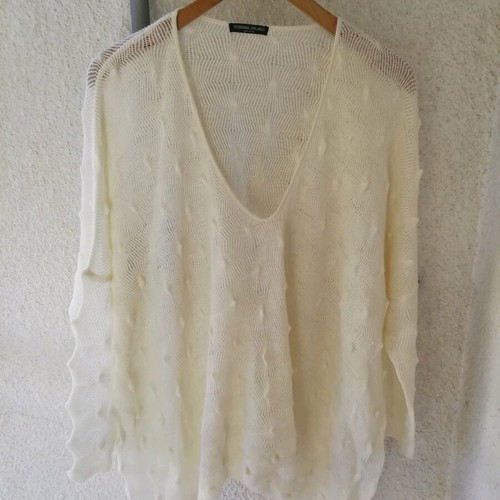 Rossana Orlandi Linen Blouse like new, beige, one size