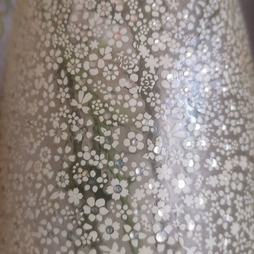 Glass vase hand decorated 26 cm new