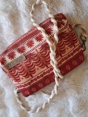 Lazydayz shoulder bag like new with colorful print and cord strap