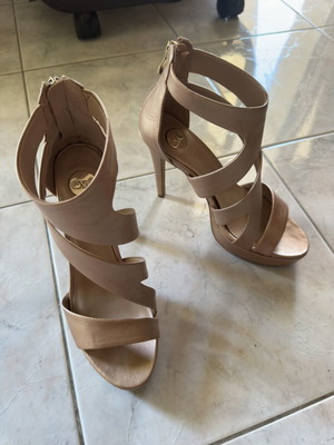 Exe sandals pink-gold size 39 like new, 12cm heel