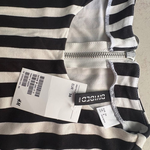 H&M Divided striped bodycon mini dress new with tags, black and white