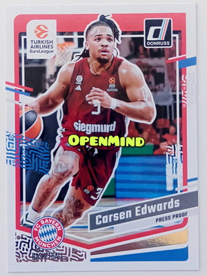 Κάρτα Carsen Edwards Donruss Press Proof #85 Bayern Munich Euroleague 2023-24 καινούργιο