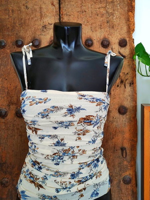 Vintage Aniyé By floral mesh top like new, ruched camisole