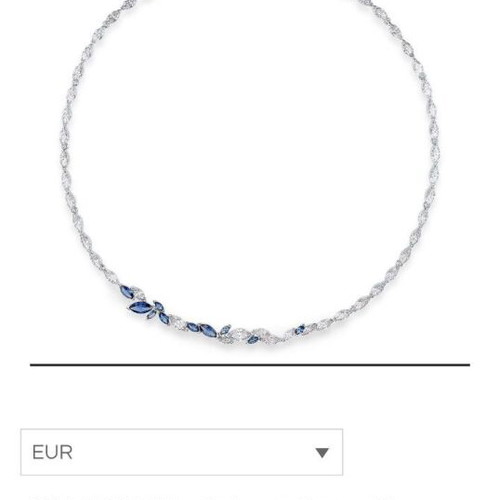 Swarovski necklace with white and blue crystals
