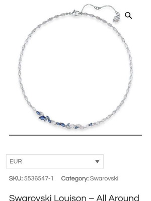 Swarovski necklace with white and blue crystals