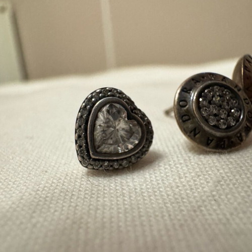 Pandora 3 single silver earrings used