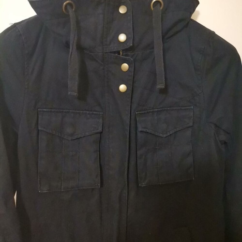 H&M coat like new, black cotton with lining, size M-L