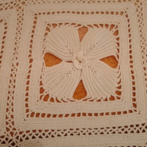 Vintage crocheted handmade blanket unused