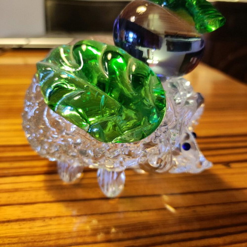 Hedgehog made of blown glass like new, decorative