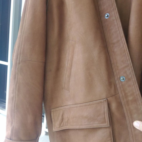 Freeland men's leather jacket used, beige, size L-XL