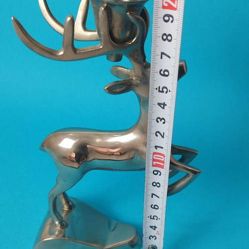 Candle holder like new, metal reindeer shape