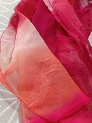 Long women's scarf ombré pink fuchsia like new