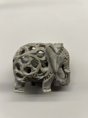 Handmade Indian Elephant Figurine in Soapstone, Like New