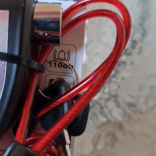 Disc Brake Lock with Alarm and Reminder Cable, New