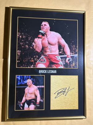 Brock Lesnar Signed UFC Heavyweight Champion Poster new