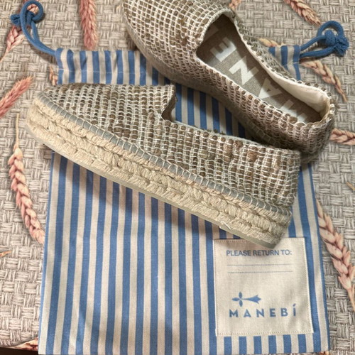 Manebi espadrilles, beige and brown, size 39