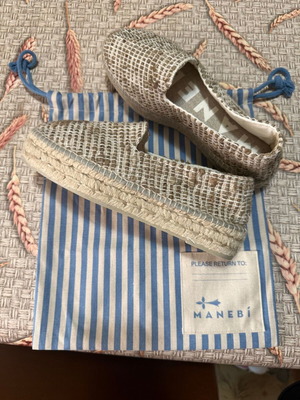 Manebi espadrilles, beige and brown, size 39