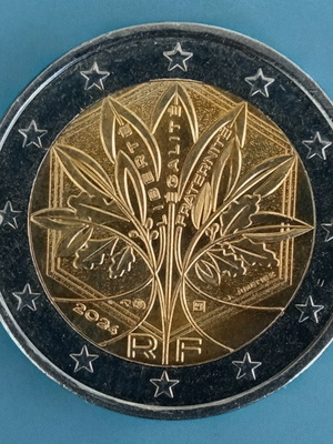 2€ Coin France used, liberty equality fraternity 2024