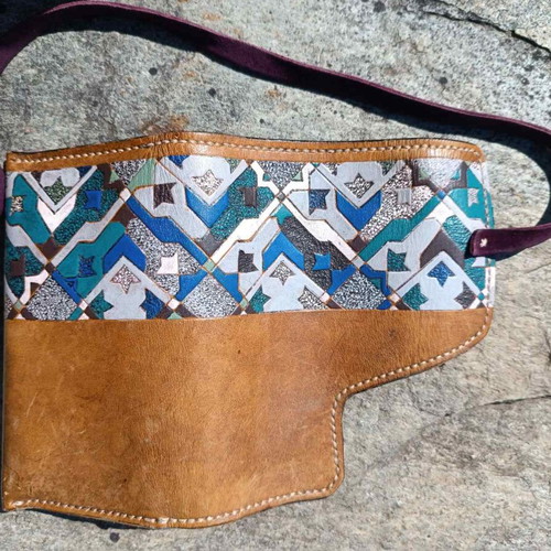 Leather smoking case handmade like new, arabesque model
