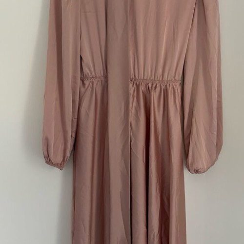 Satin dress new midi by Diamond Creations, beige pink