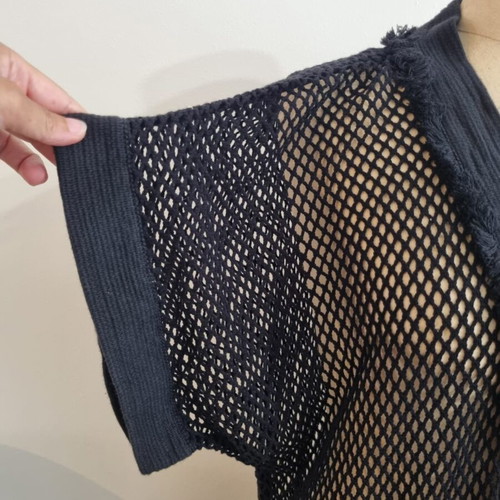 Cotton fishnet kaftan "Petra" black, Ancient Kallos