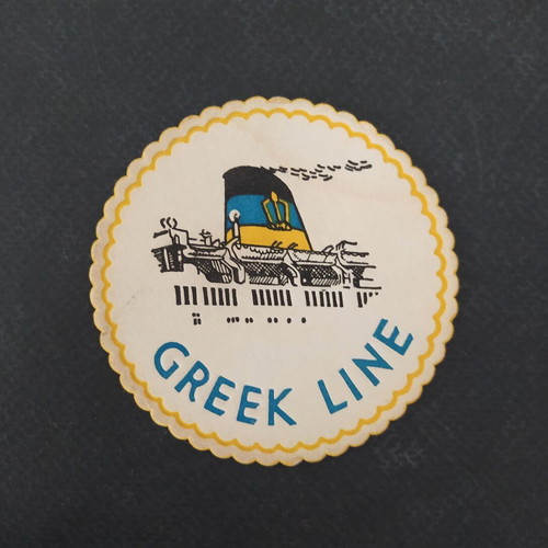 Greek Line paper coasters pack of 6 used, 1960s