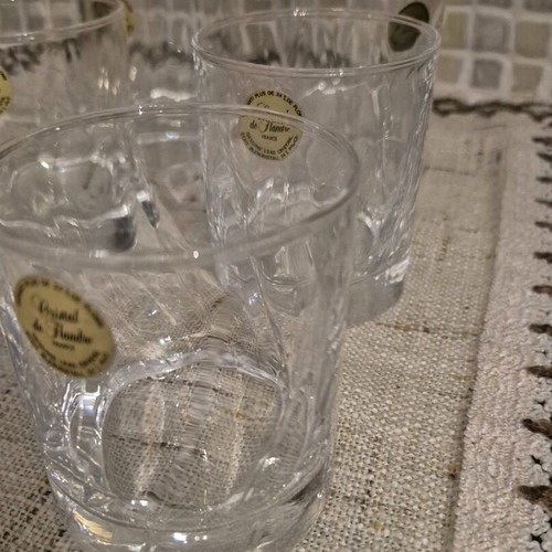 Cristal de Flandre French crystal whiskey glasses 24% Pbo set of 6