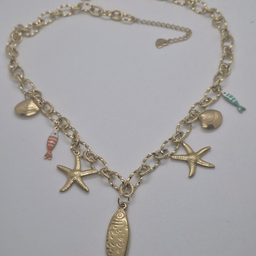 Handmade necklace stainless steel gold color new