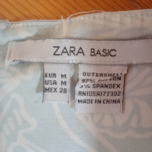 Zara cotton midi dress used, turquoise with white flowers