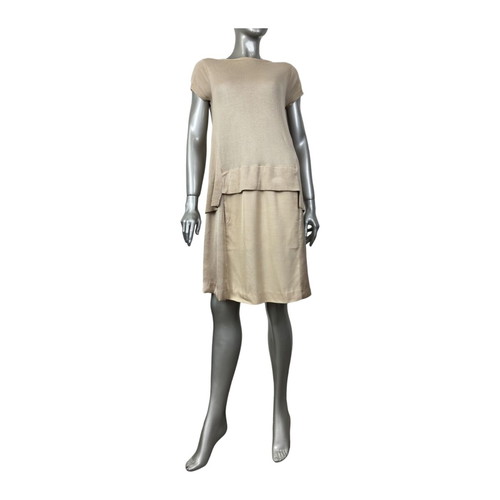 Multilayer knitted Schumacher dress used, beige, size M
