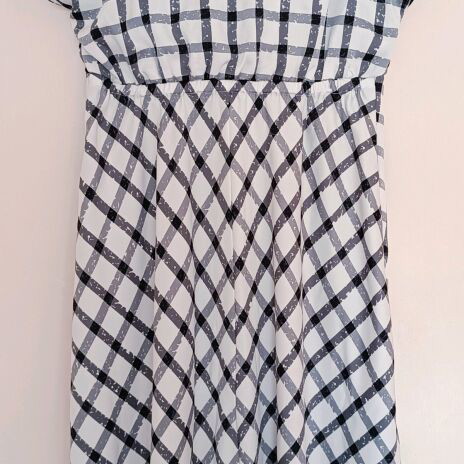 DKNY elegant midi dress, black and white, size M