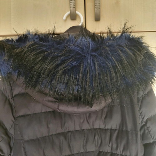 Bristol long jacket with fur hood like new