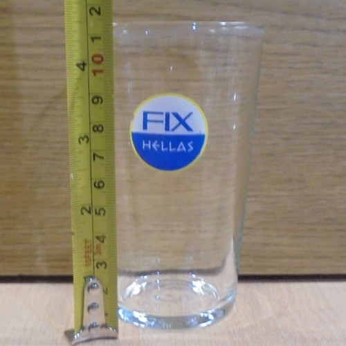 Fix Hellas beer set of two old promotional glasses 250ml used