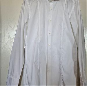 Hugo Boss πουκάμισο βαμβακερό ολόλευκο Slim fit / easy iron No 38 US15 Small