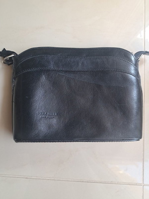 Vera Pelle shoulder bag used, black leather, made in Italy