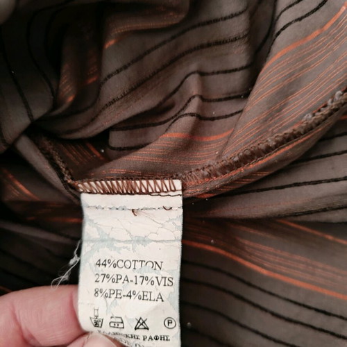 Striped brown and orange Unique shirt used, size L