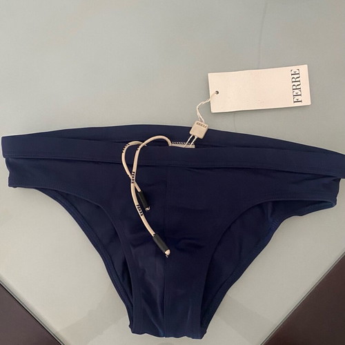 Ferre men's swimwear size S new, dark blue with drawstring