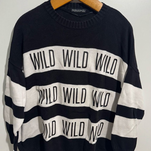 Bershka sweater black and white like new, size S